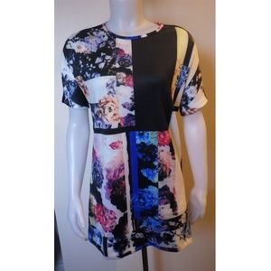 NWT Philosophy Floral Striped Mini Mid Dress Small